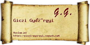 Giczi Györgyi névjegykártya
